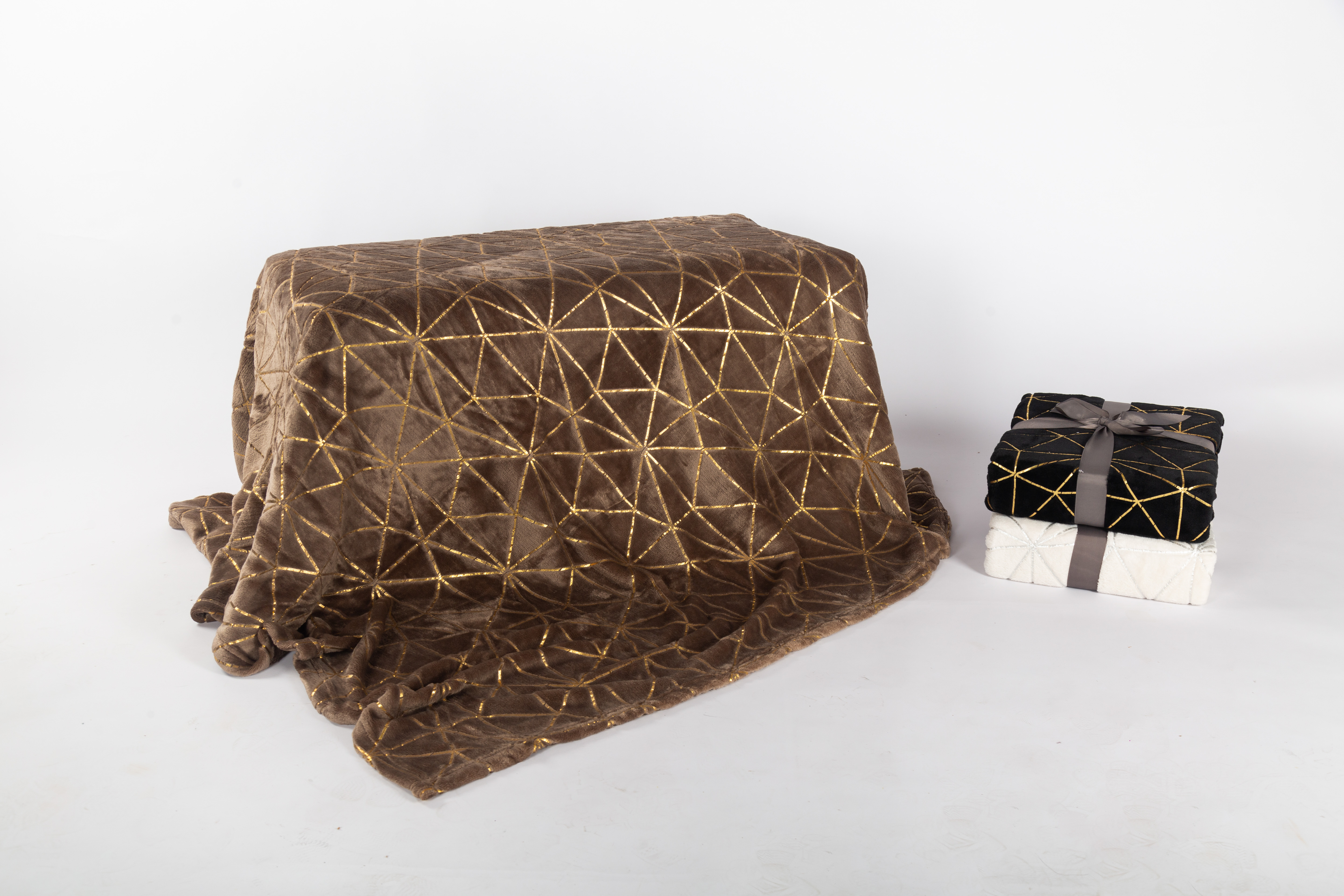 Solid flannel fleece with hot stamping blanket
