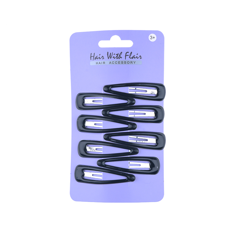 2020 Basic items popular black metal hair clips snap clips epoxy resin baking