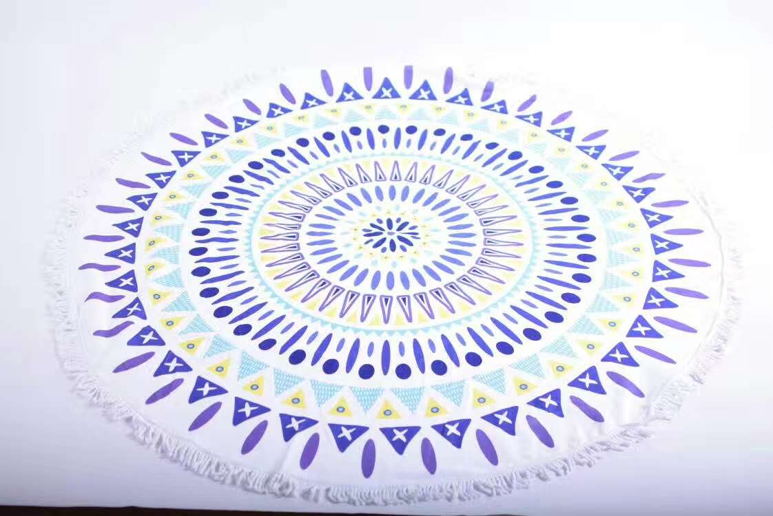 Printed circular beach towels 超细纤维
