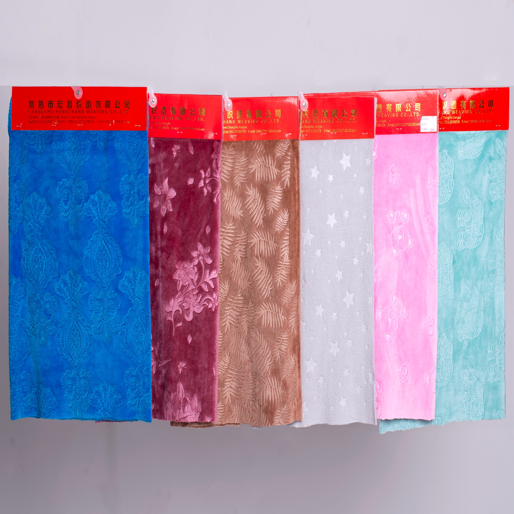 dyed flannel with 3D embossed fabric