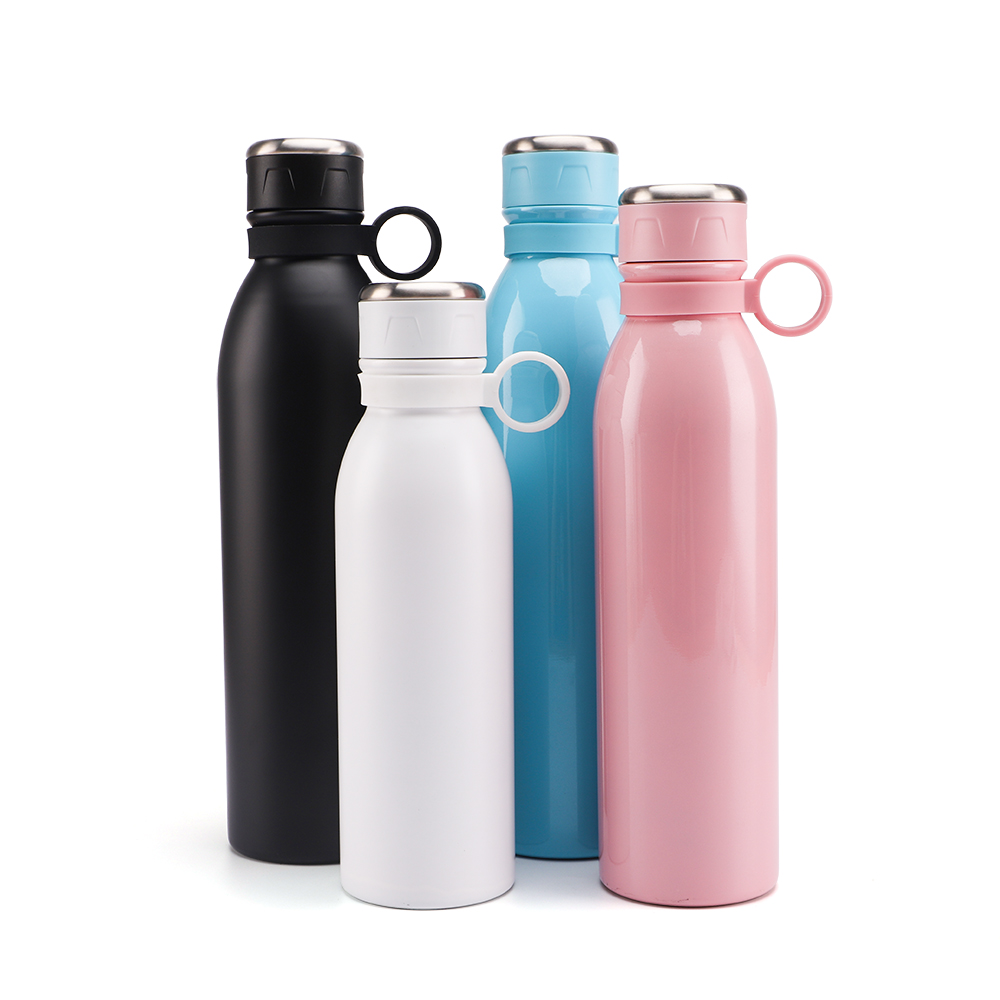 Okadi new design cute double wall stainless steel sport water bottle with handle
