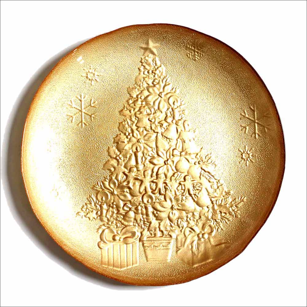 Christmas tree decorative glass charger plate, cake stand，fruit glass charger plate