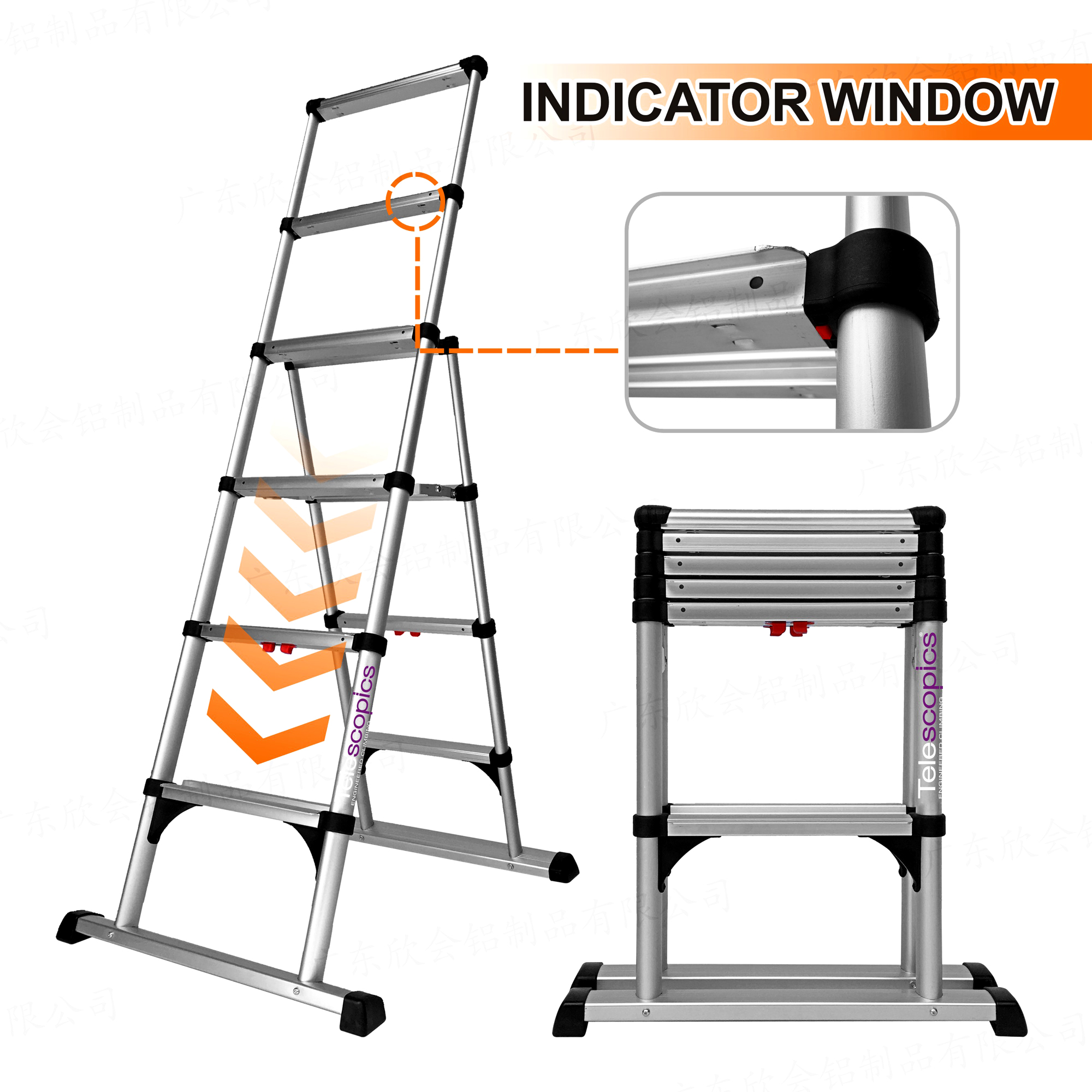 10 ft Reach Professional Wide Step Telescoping A-frame Ladder