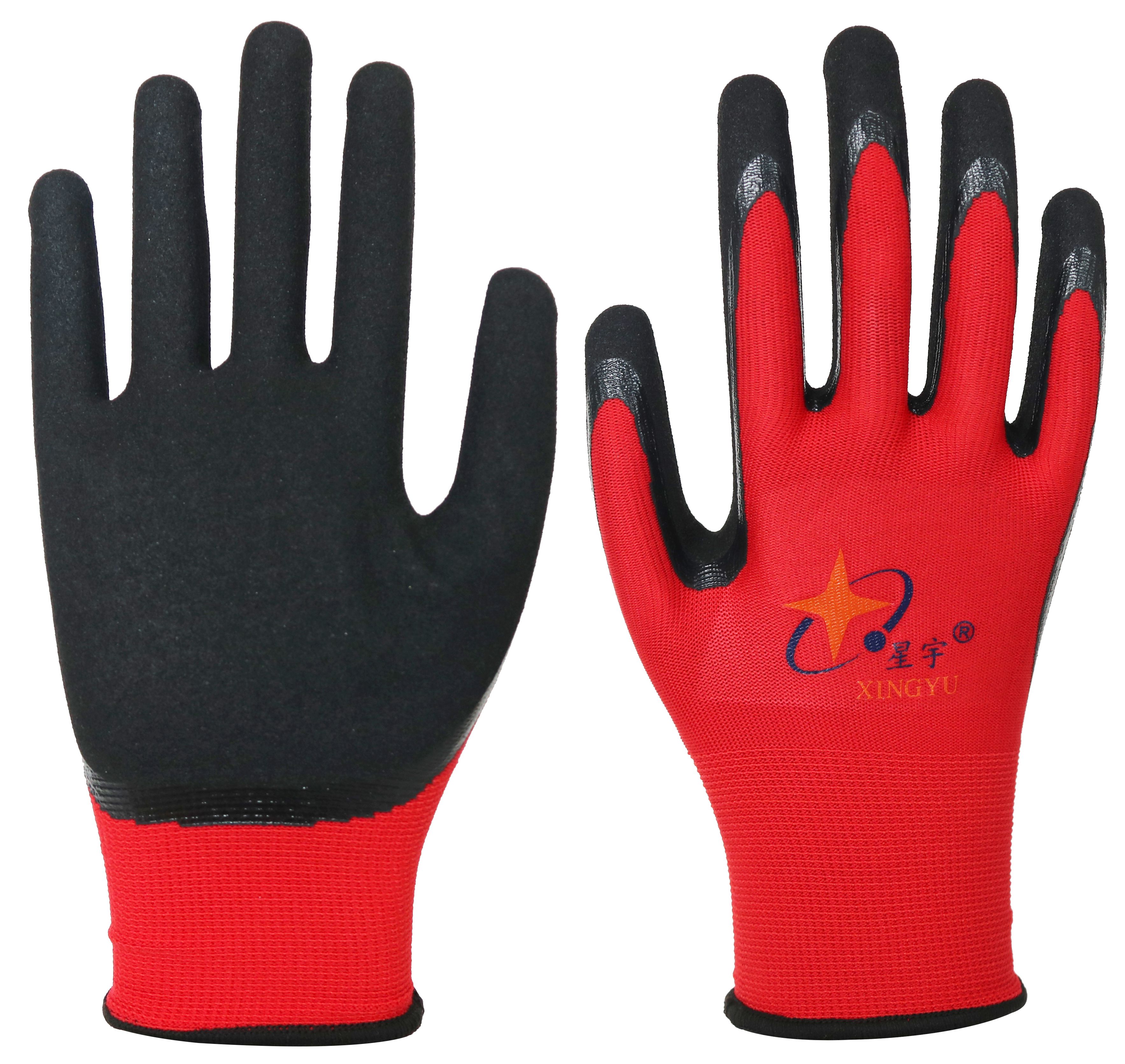 Nitrile sandy Surface 13 Gauge polyester liner