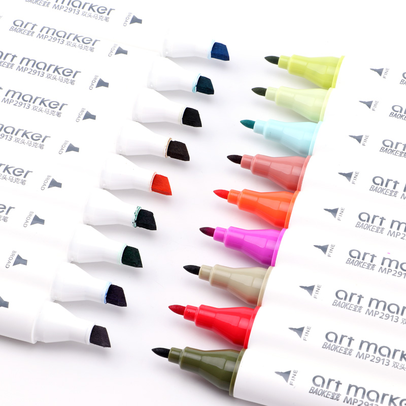 MP2913 dual tip marker set oil based ink 12 18 24 36 48 60 80 120 colors student art painting use oil based marker