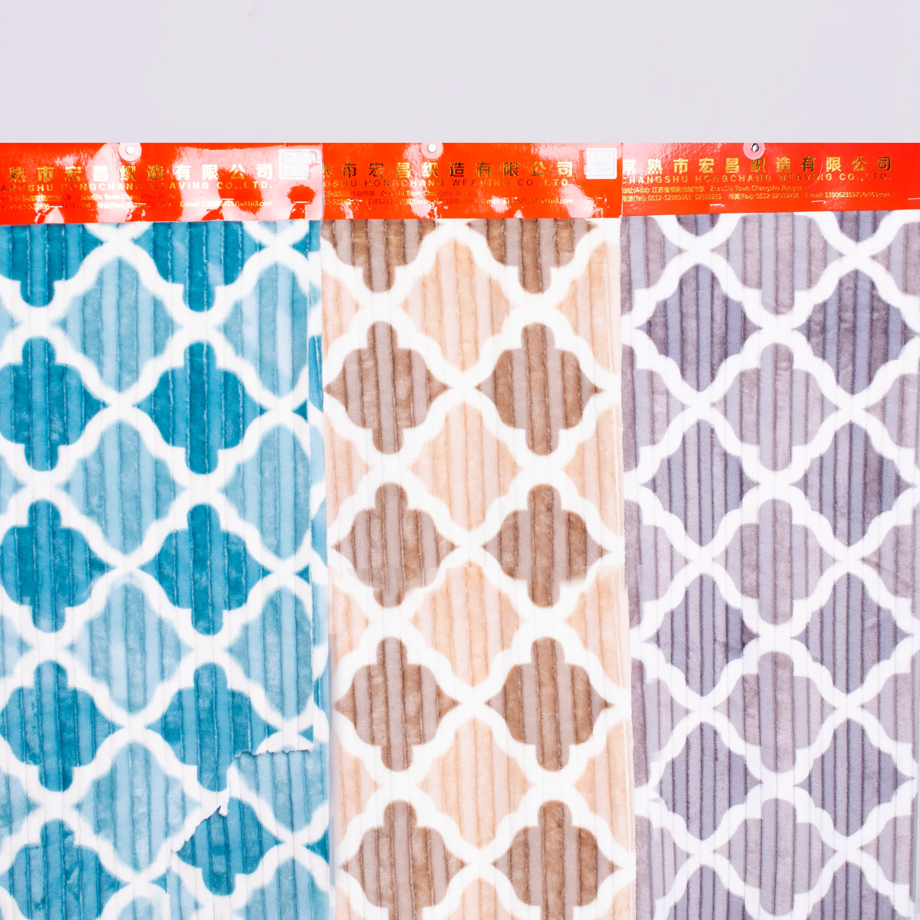 Hot sale shining and no shining jaquard geometry printing flannel