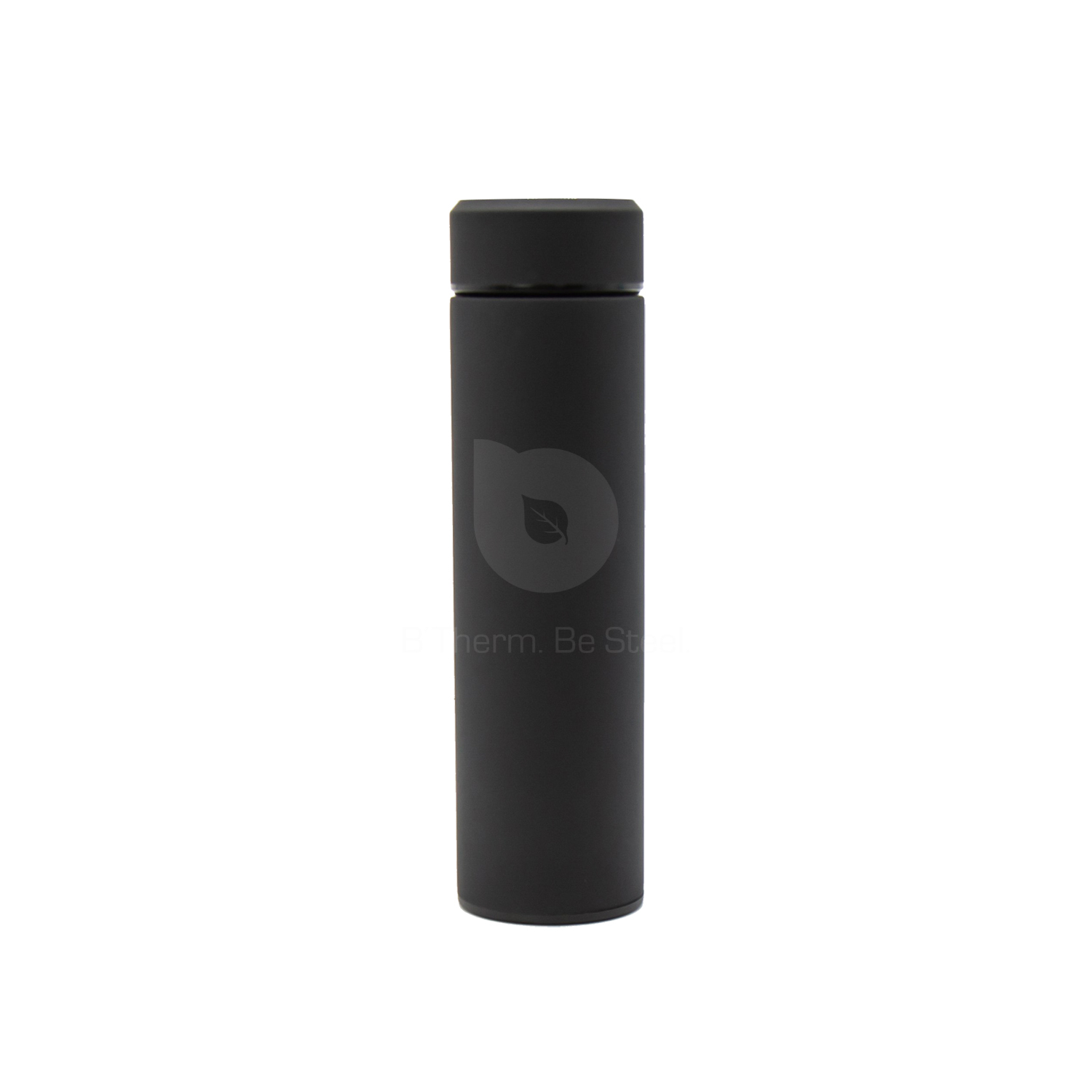 Stainless Steel Vacuum Insulated Water Bottle with Temperature Control Sensor 450 ml 15 oz Soft Touch Black