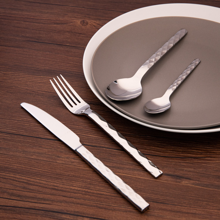4pcs 24pcs diamond design dining flatware sets with gift box for home wedding hotel
