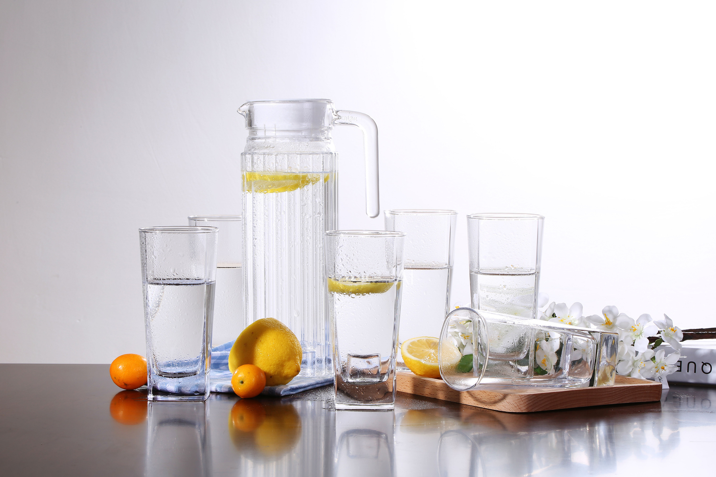 Glass Pitcher Set, Glass Jug Set, Glass Kettle Set