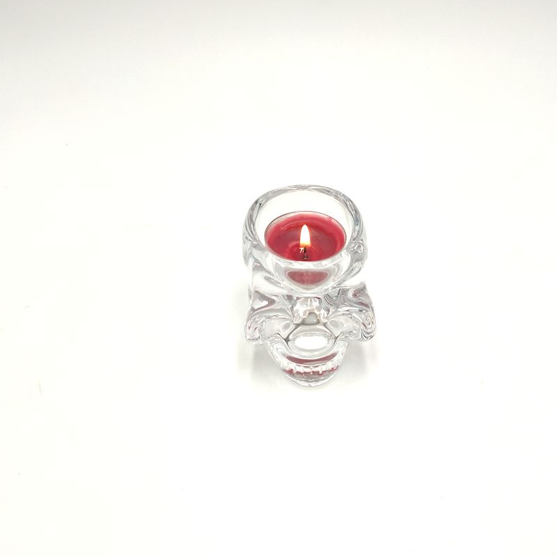 Glass tealight candle holder for All Saints’ Day decor