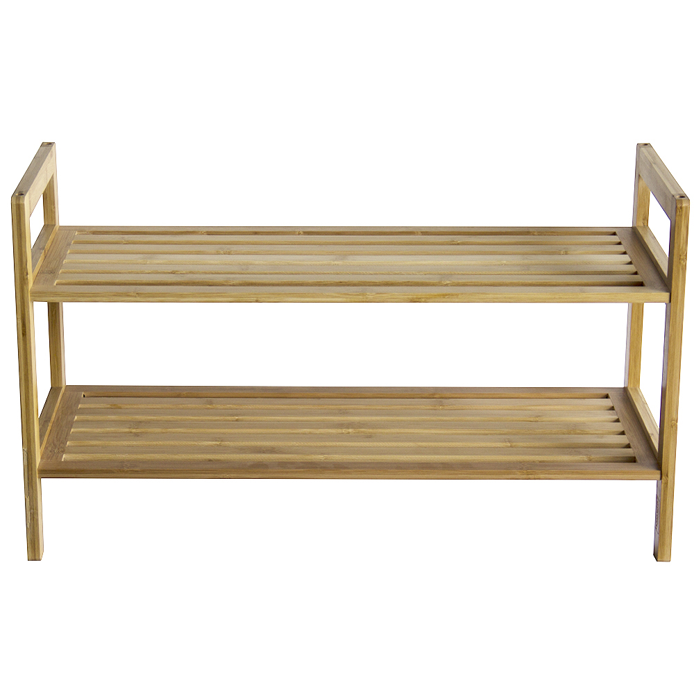 Natural Bamboo Wooden Shoe Rack Storage Display Stand 2-Tier Shelf Shoe Rack Designs