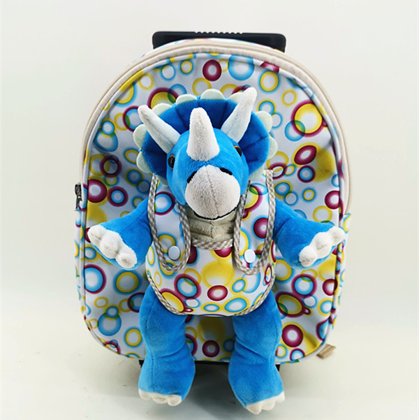 Blue Triceratops trolley backpack