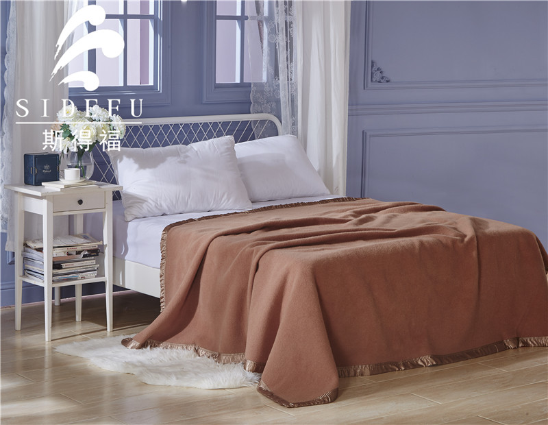 Hotel Camel Color Wool Blanket