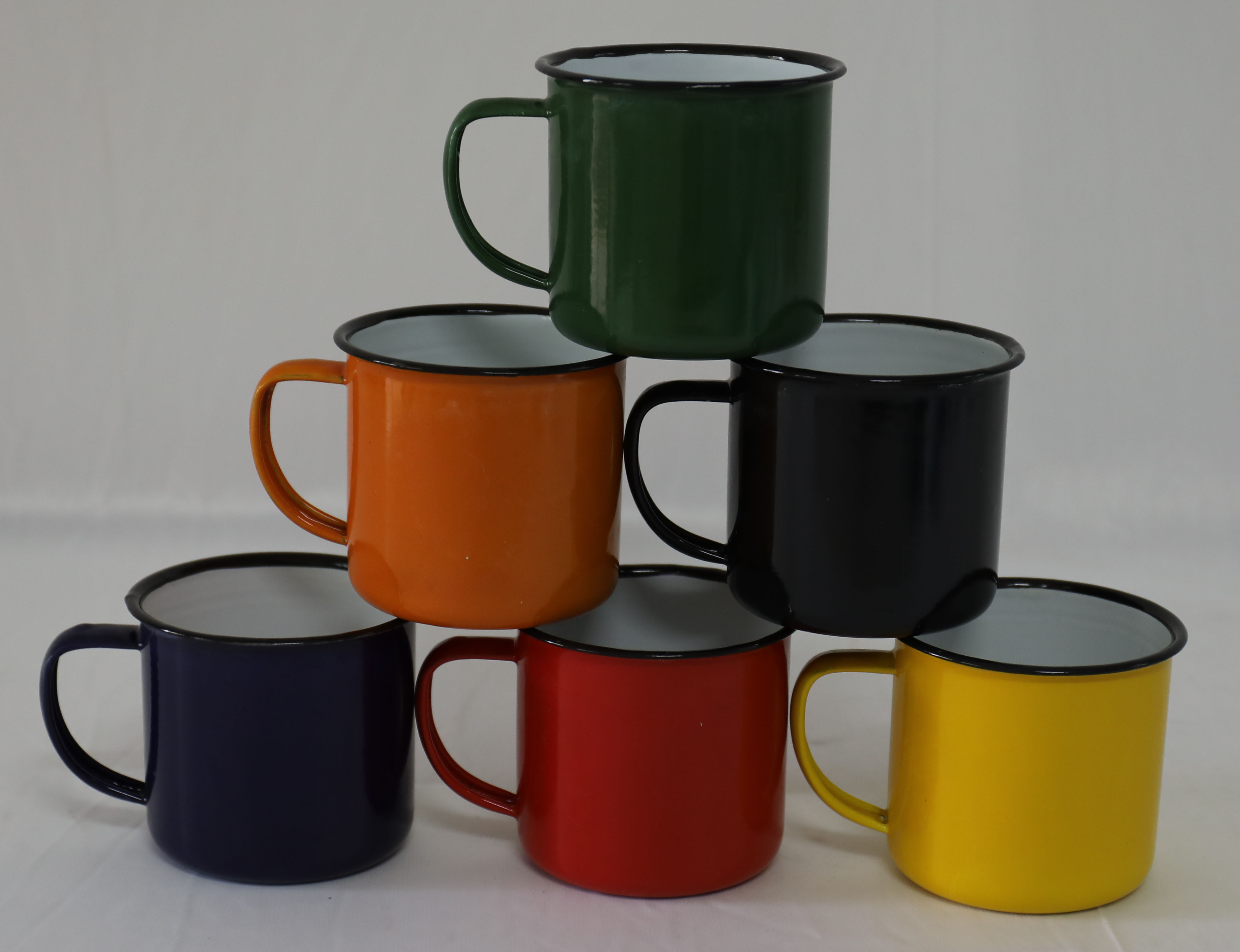 Enamel Mug Inside White Outside Dark Color