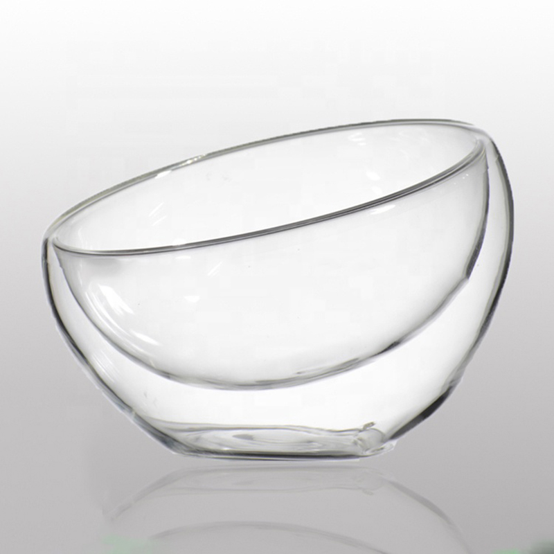 Double wall borosilicate glass bowl