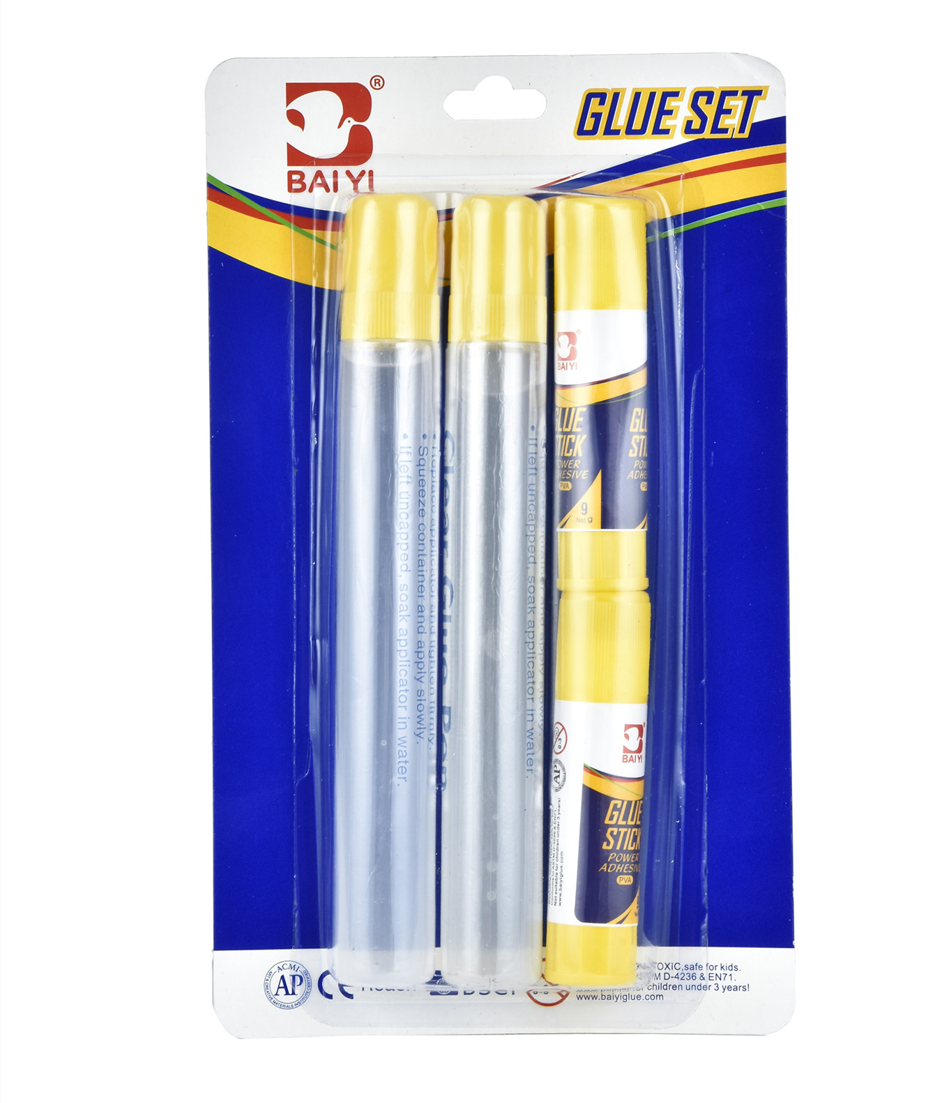 2pcs 50ml liquid glue 2pcs 9g glue stick glue set