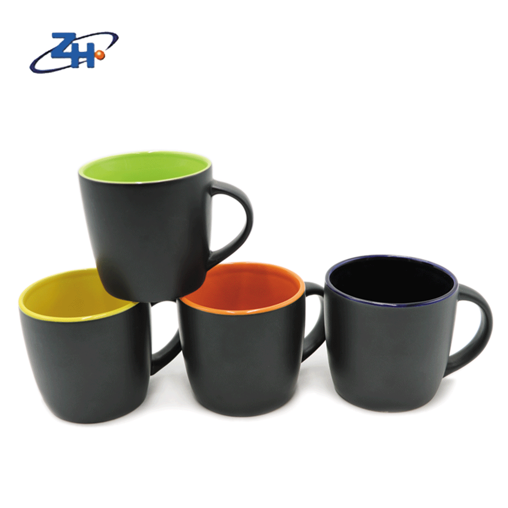 14oz ceramic customized glazed mug promotional colorful cup matt