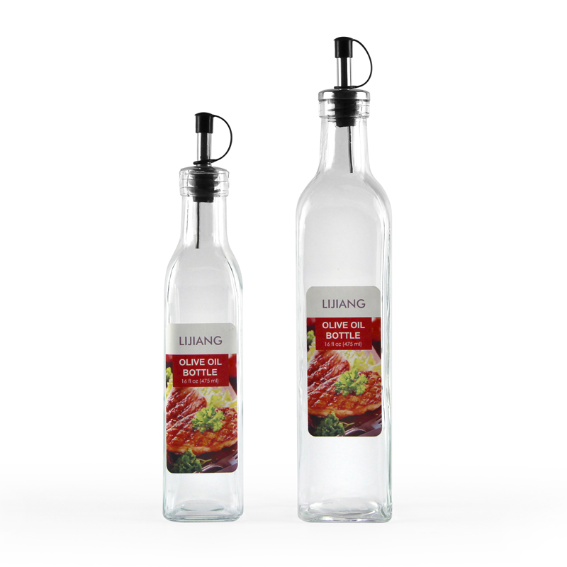 Glass oil/vinegar bottle