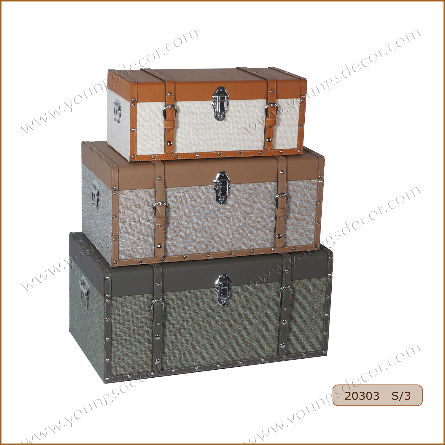 Cotton Linen With Pu Combination Trunks