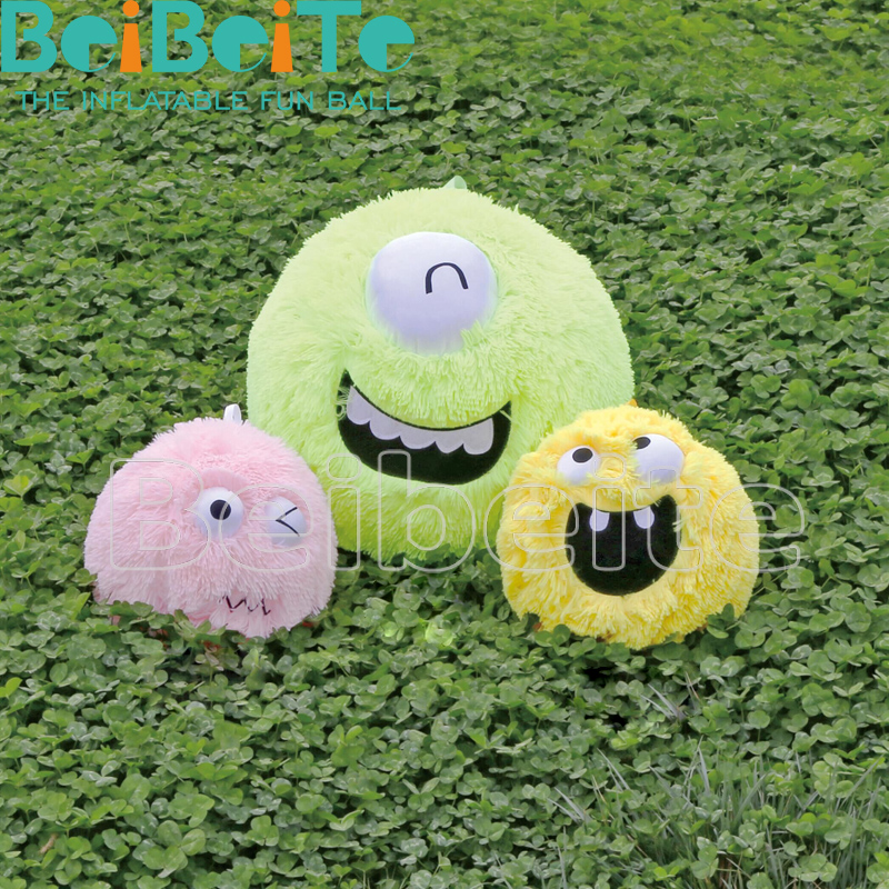 Inflatable plush fabric cover toy ball - Neon Fluffy Ball