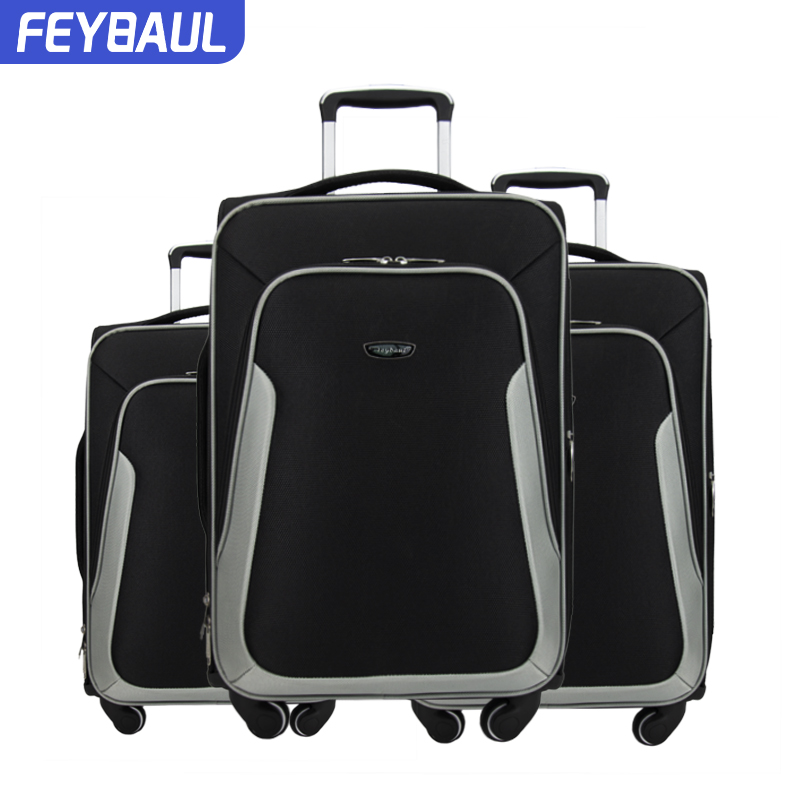 20 24 28"cheap high quality wholesale fabric soft trolley bag luggage