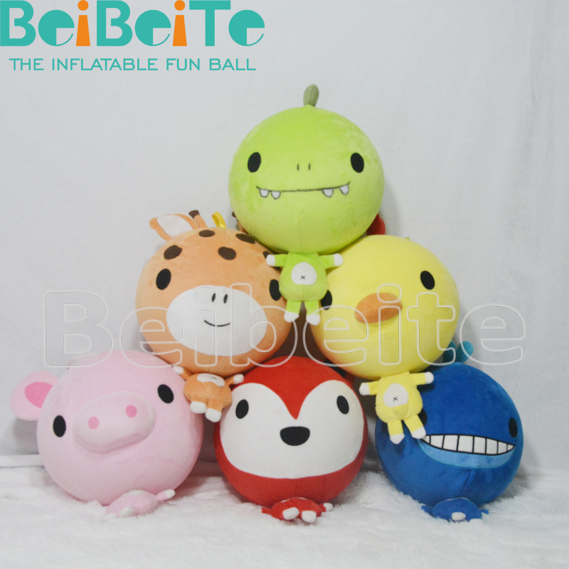 Inflatable plush fabric cover PVC toy ball for kids