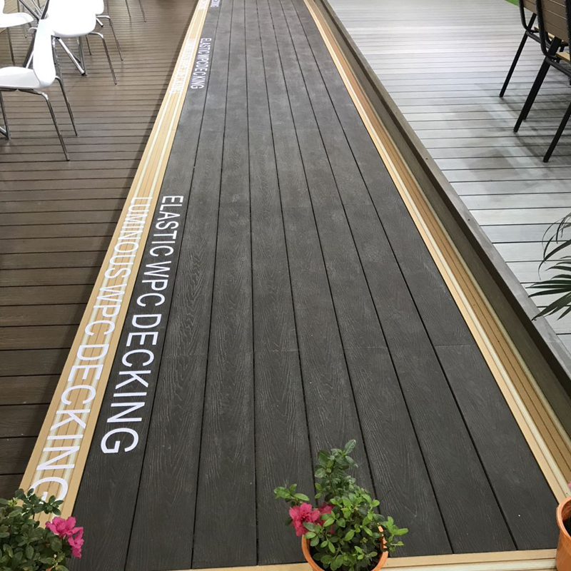 Co-extrusion rubber elastic wpc decking outdoor decking