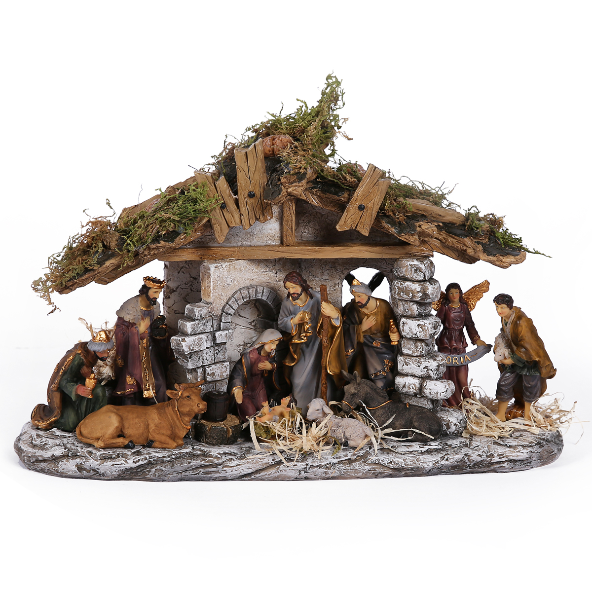 Nativity house with light