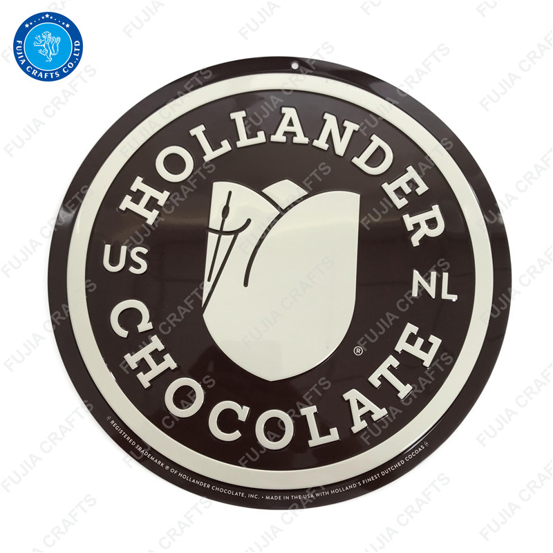 Custom Die Cut Shape Embossed 3D Home Wall Decor Metal Tin Sign
