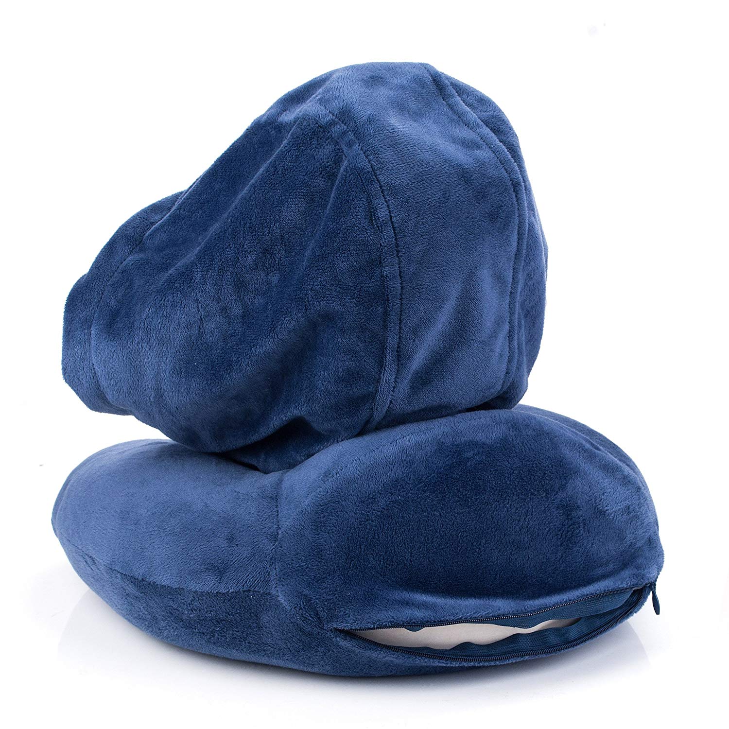 memory Foam airplane sleep pillow with hoodie