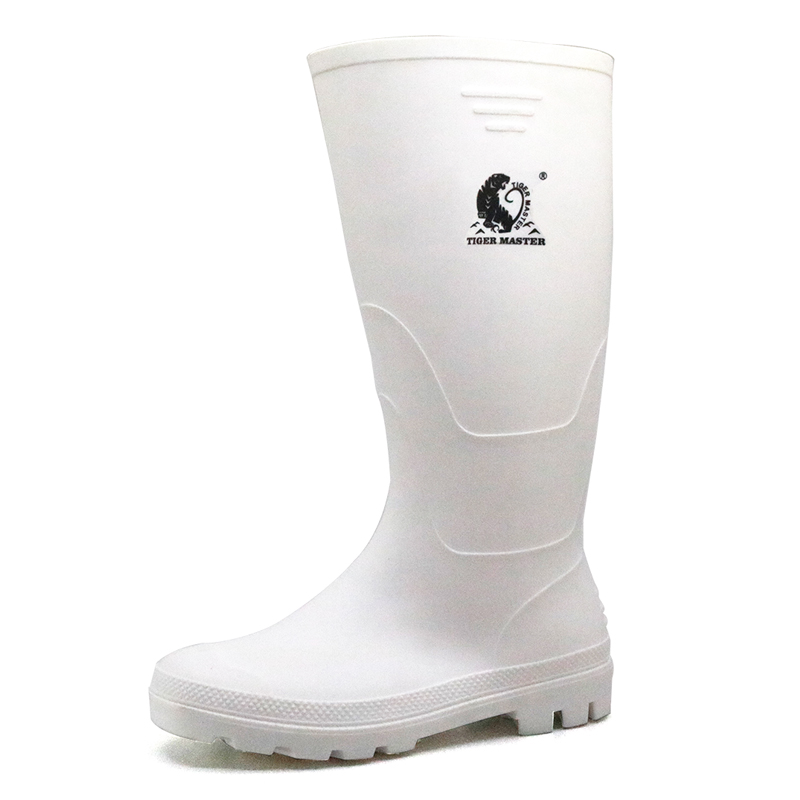 Slip resistant lightweight non safety food industry PVC rain boots