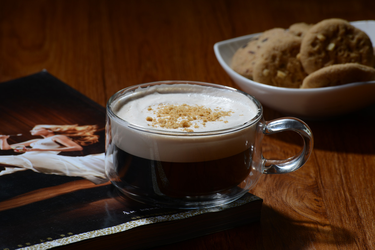 Glass double coffee cup