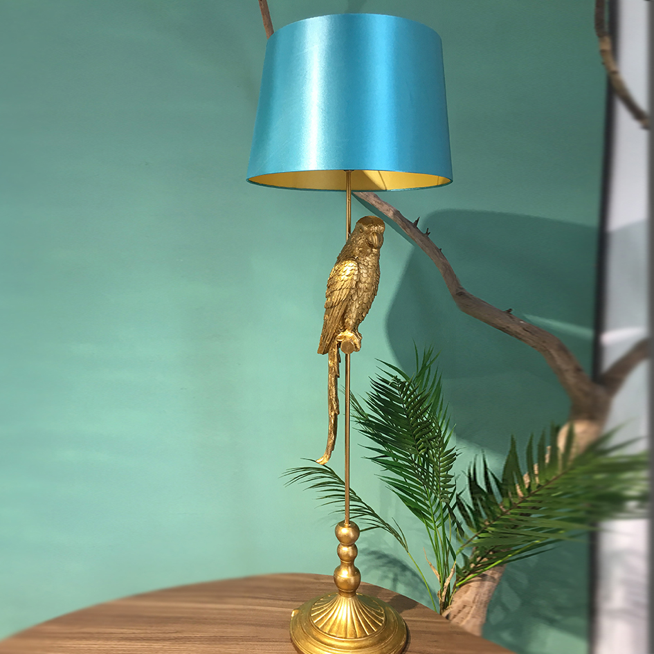 Parrot on stand floor lamp