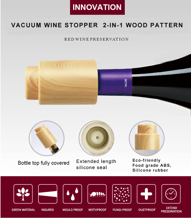 Press type Vacuum Wine Stopper Hot printed water printed (size L)