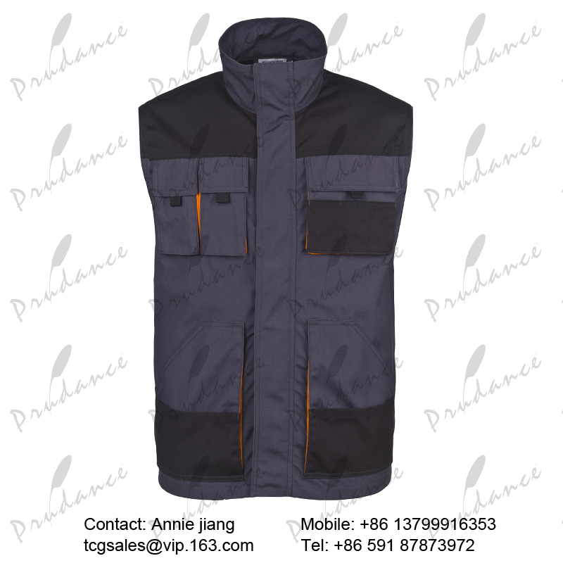 Men's polyester cotton canvas working vest