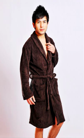 man's bath robe
