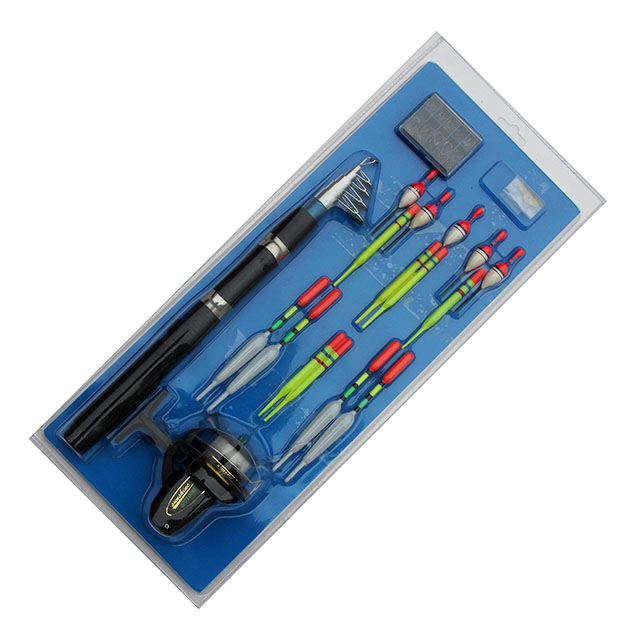 China Cheap Telescopic fiberglass fishing rods with float and hooks
