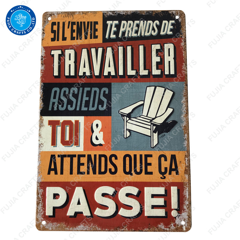 advertising home decor custom logo embossed aluminum tin metal sign