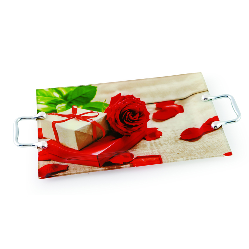 glass tray with handles