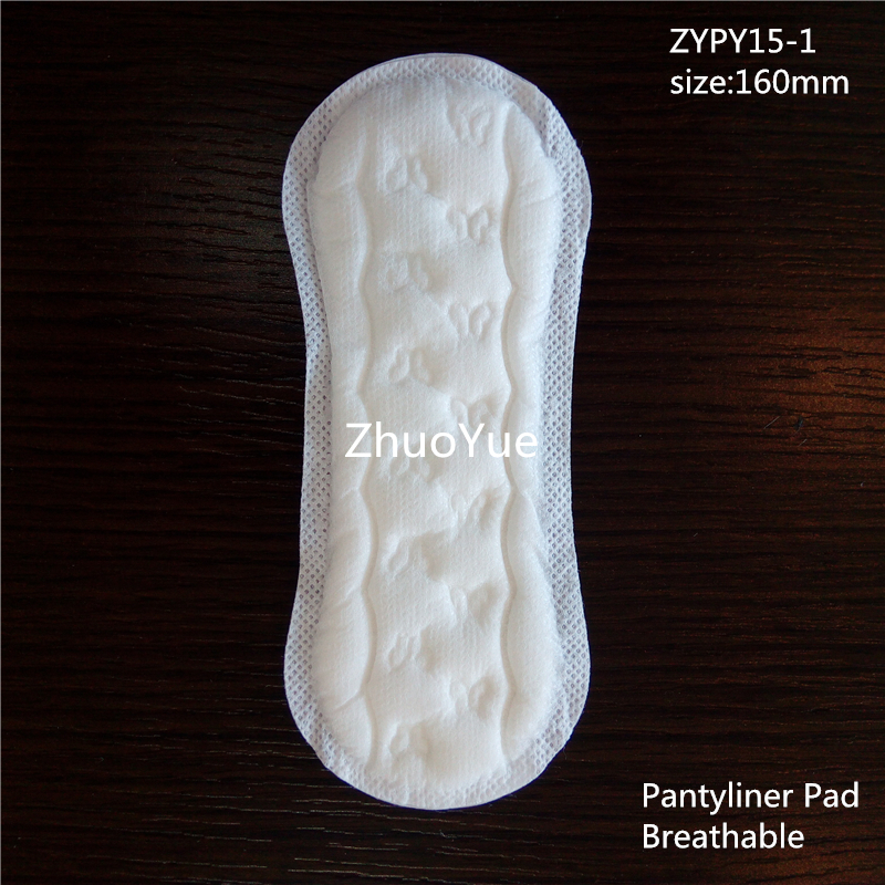 disposable pantyliners with cottony comfortable 160mm for feminine menstrual use