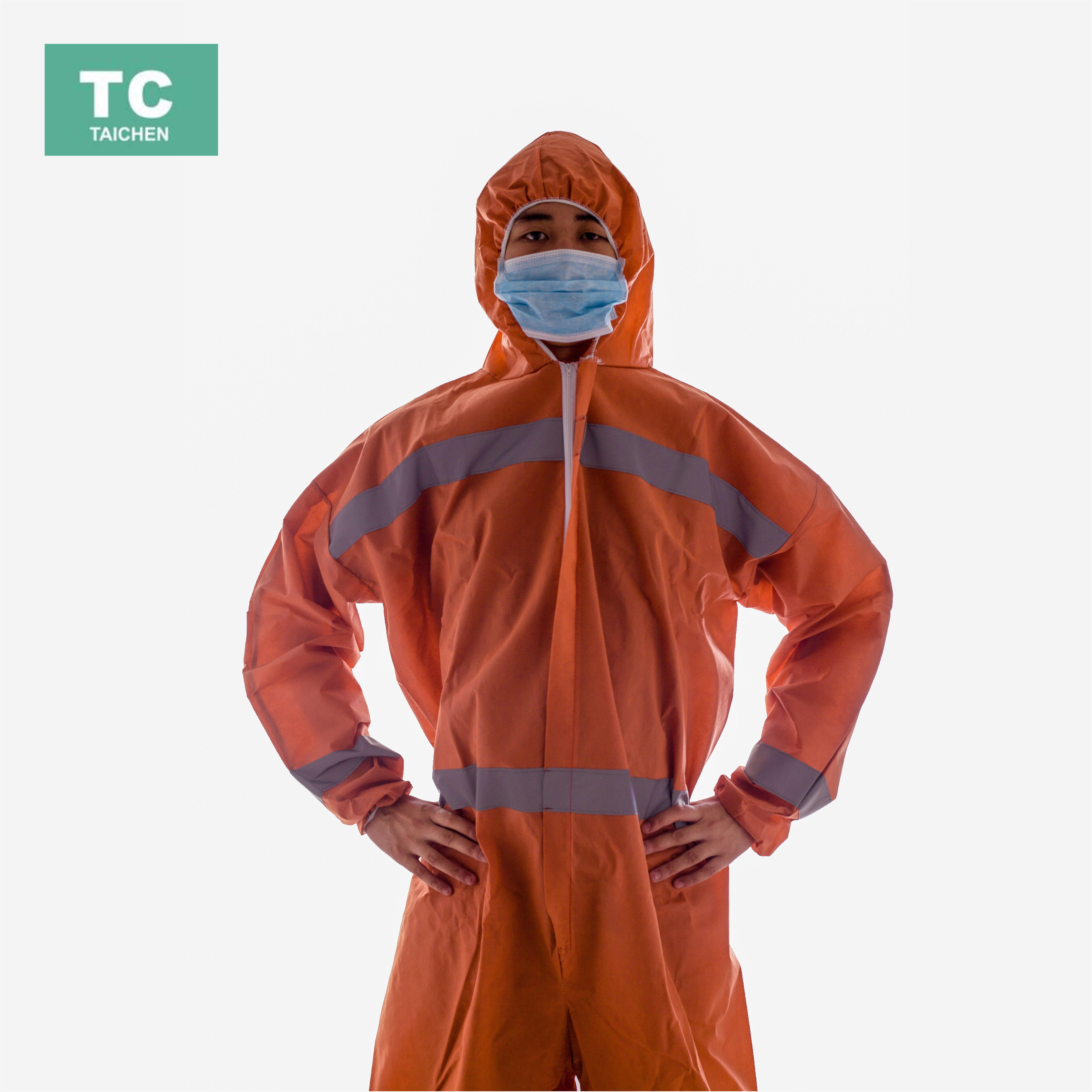 Hi-Visible Safety Coverall with Reflective Tape