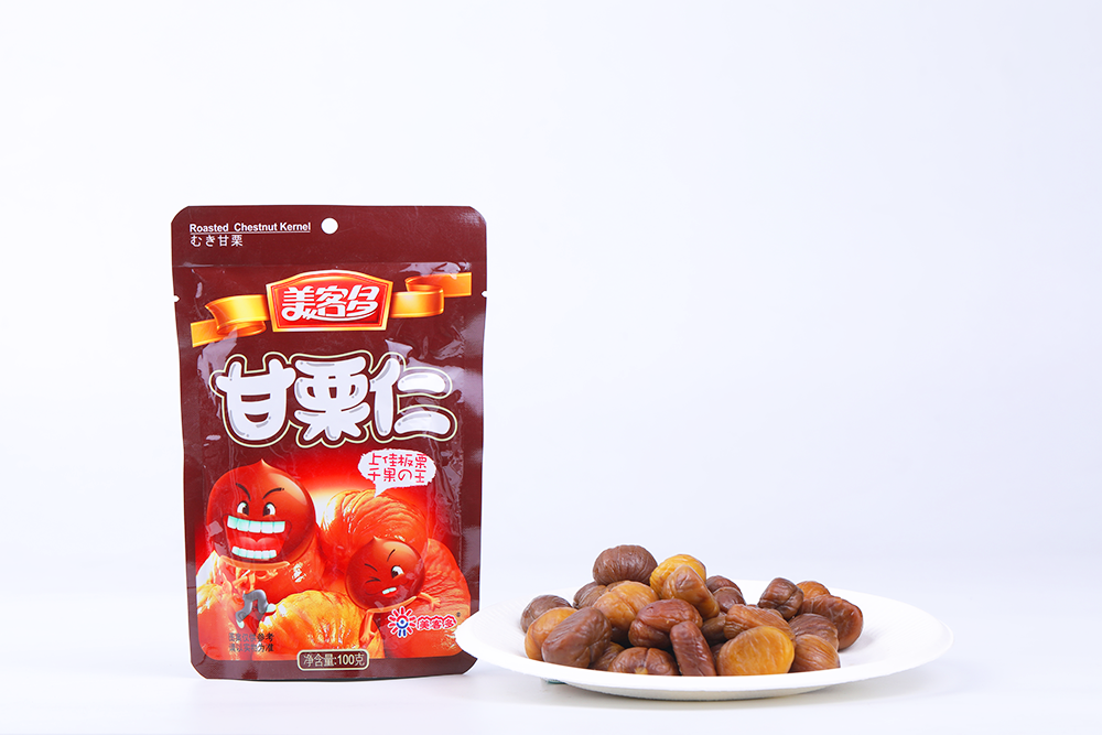 Roasted peeled chestnut ready to eat