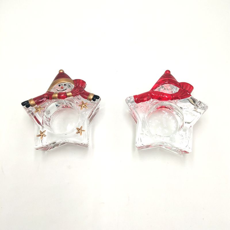 Glass tealight candle holder for Christmas decor