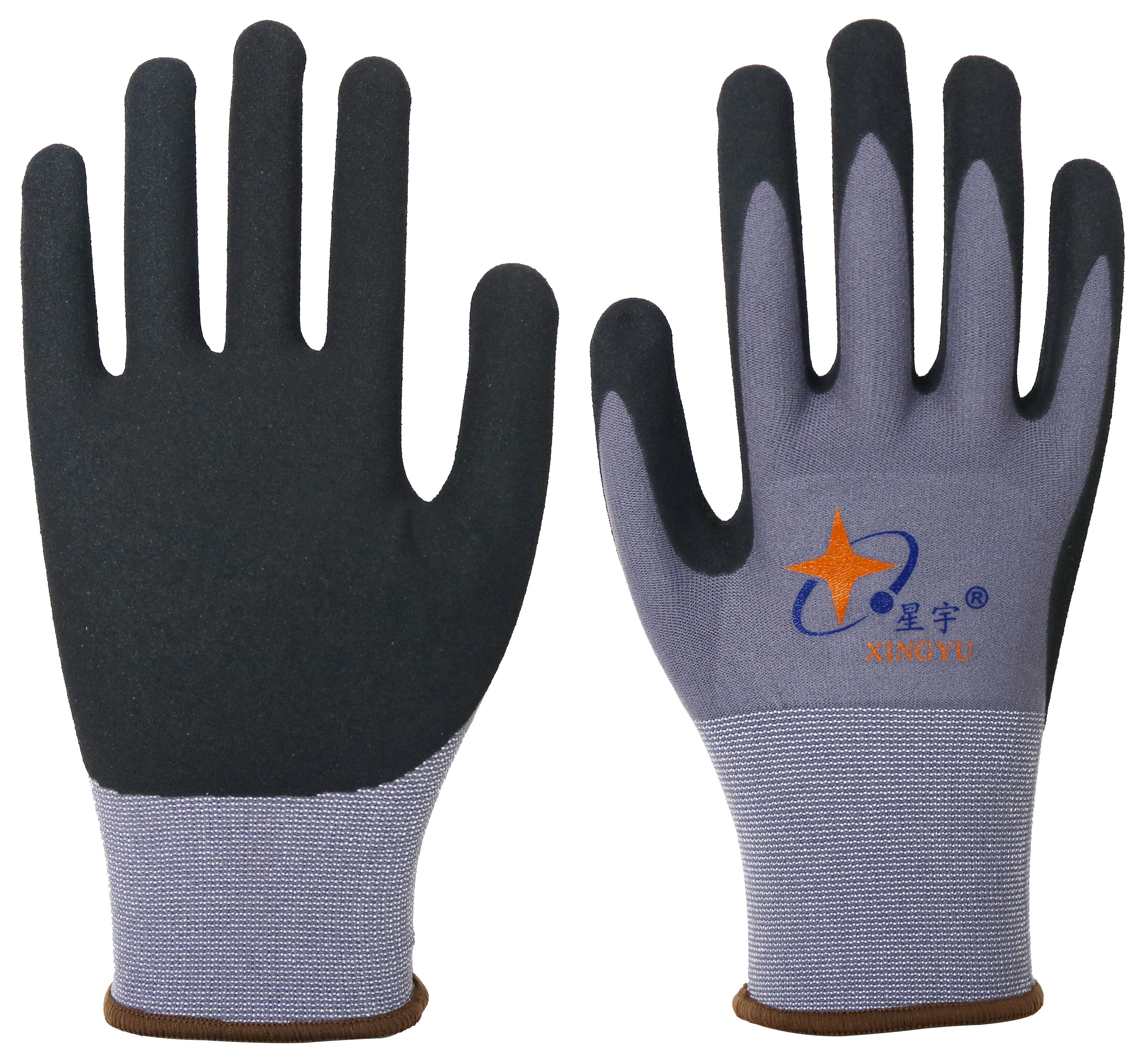 Nitrile Sandy Surface No irritating seams 15 Gauge Nylon and Spandex liner