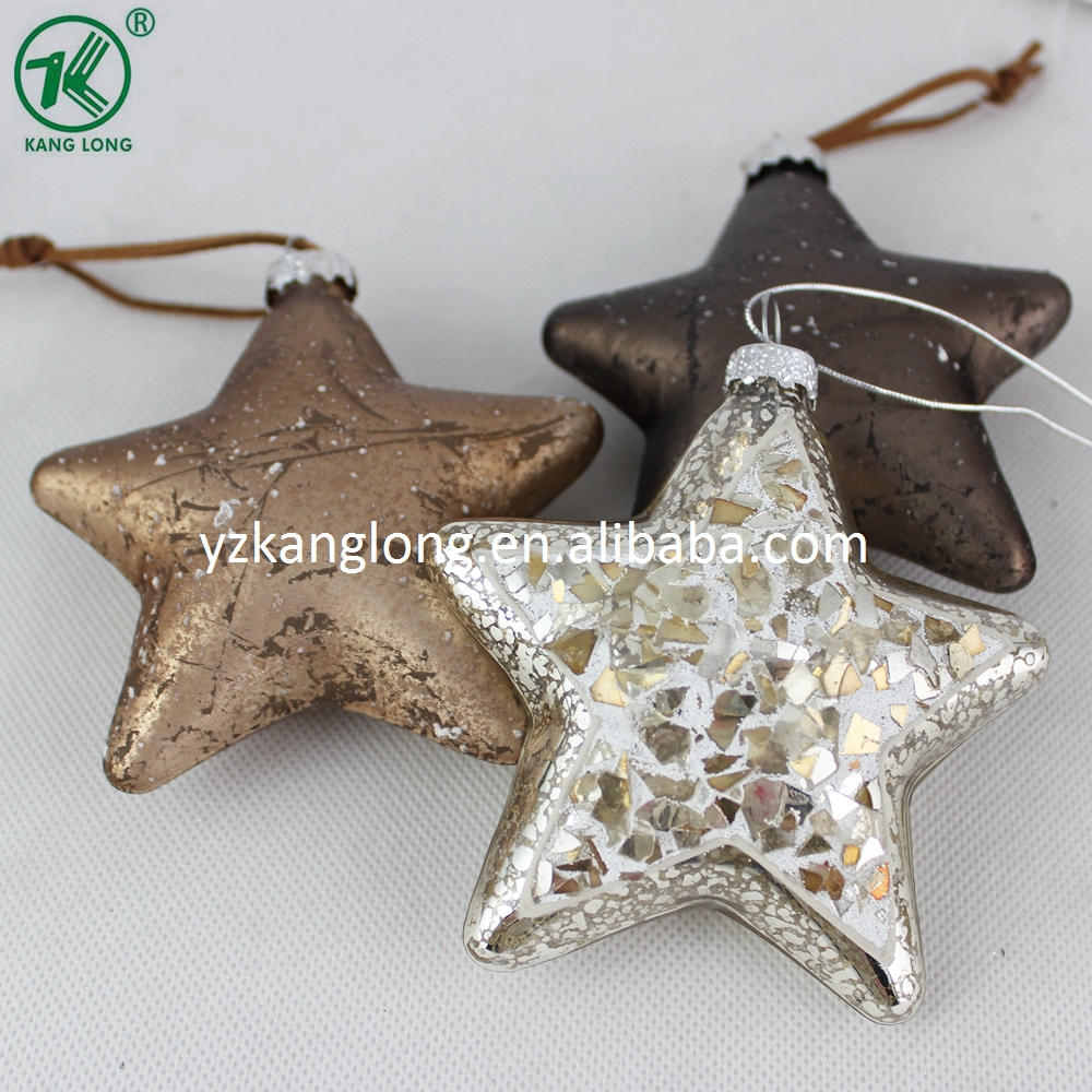 Pentagram glass ornament