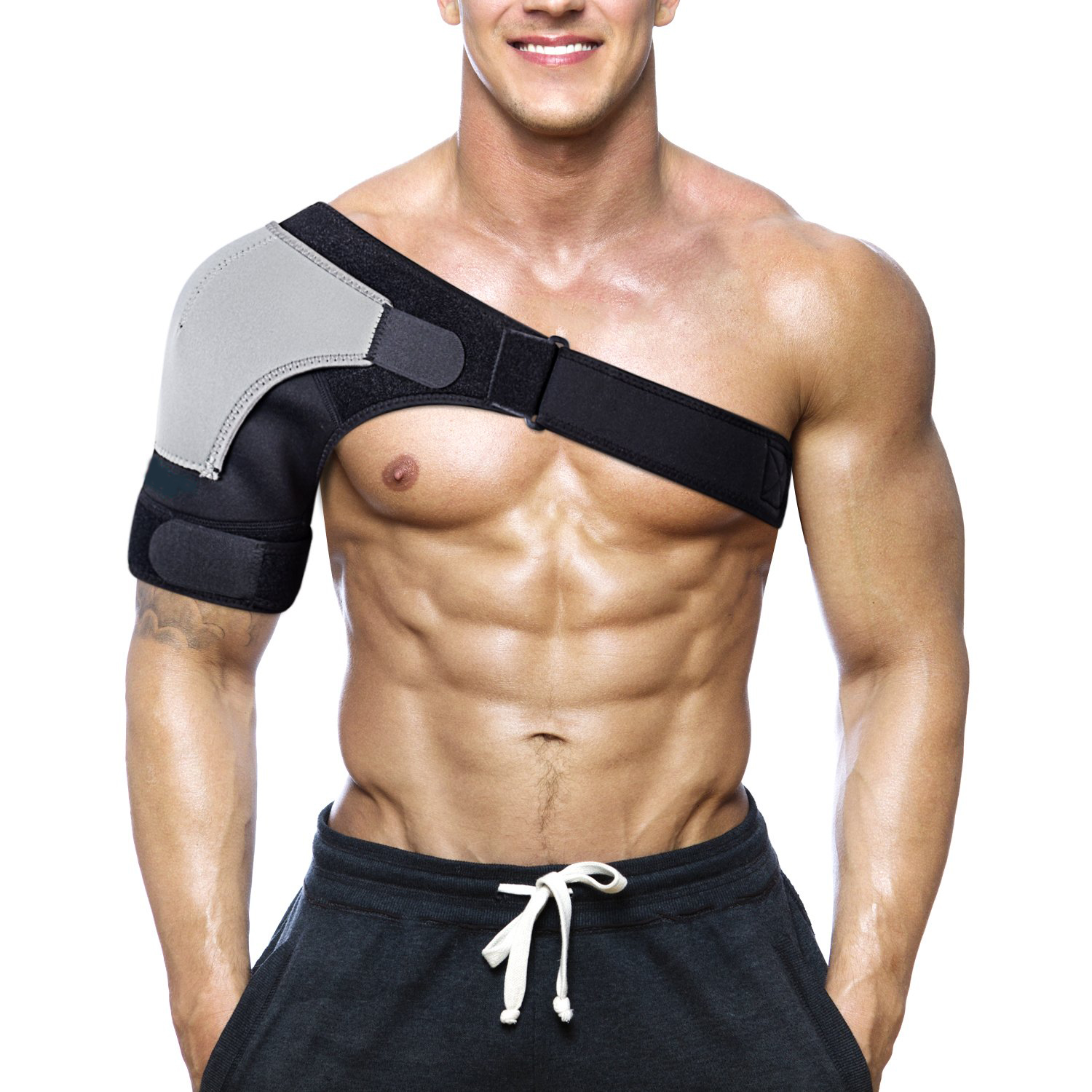 Hot cold therapy shoulder support brace
