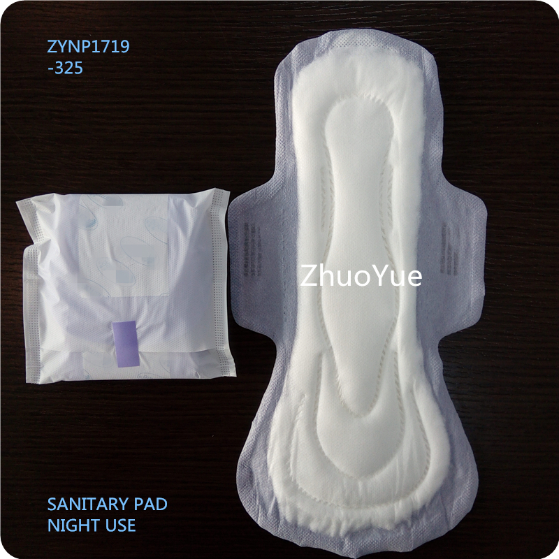 disposable sanitary napkin with thicker cottony breathable 325mm for feminine menstrual