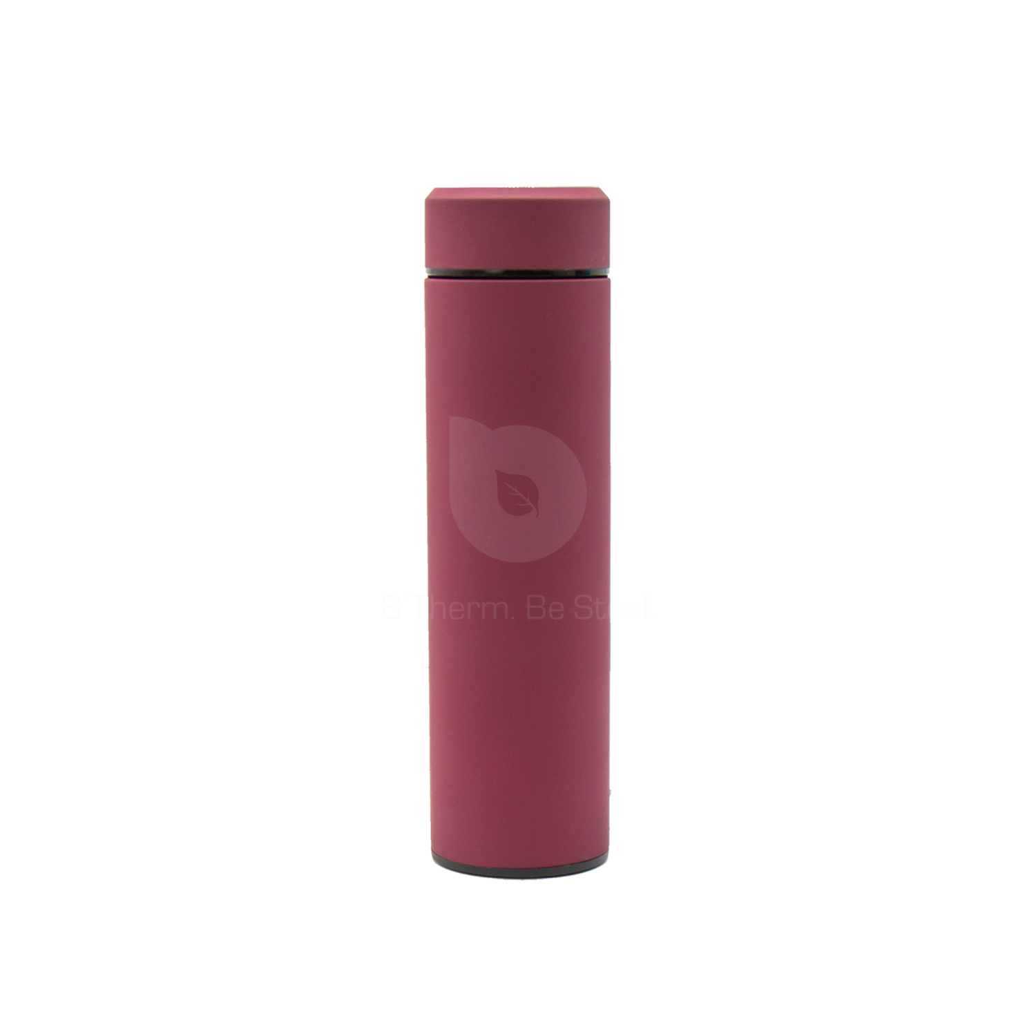 Stainless Steel Vacuum Insulated Water Bottle with Temperature Control Sensor 450 ml 15 oz Soft Touch Red