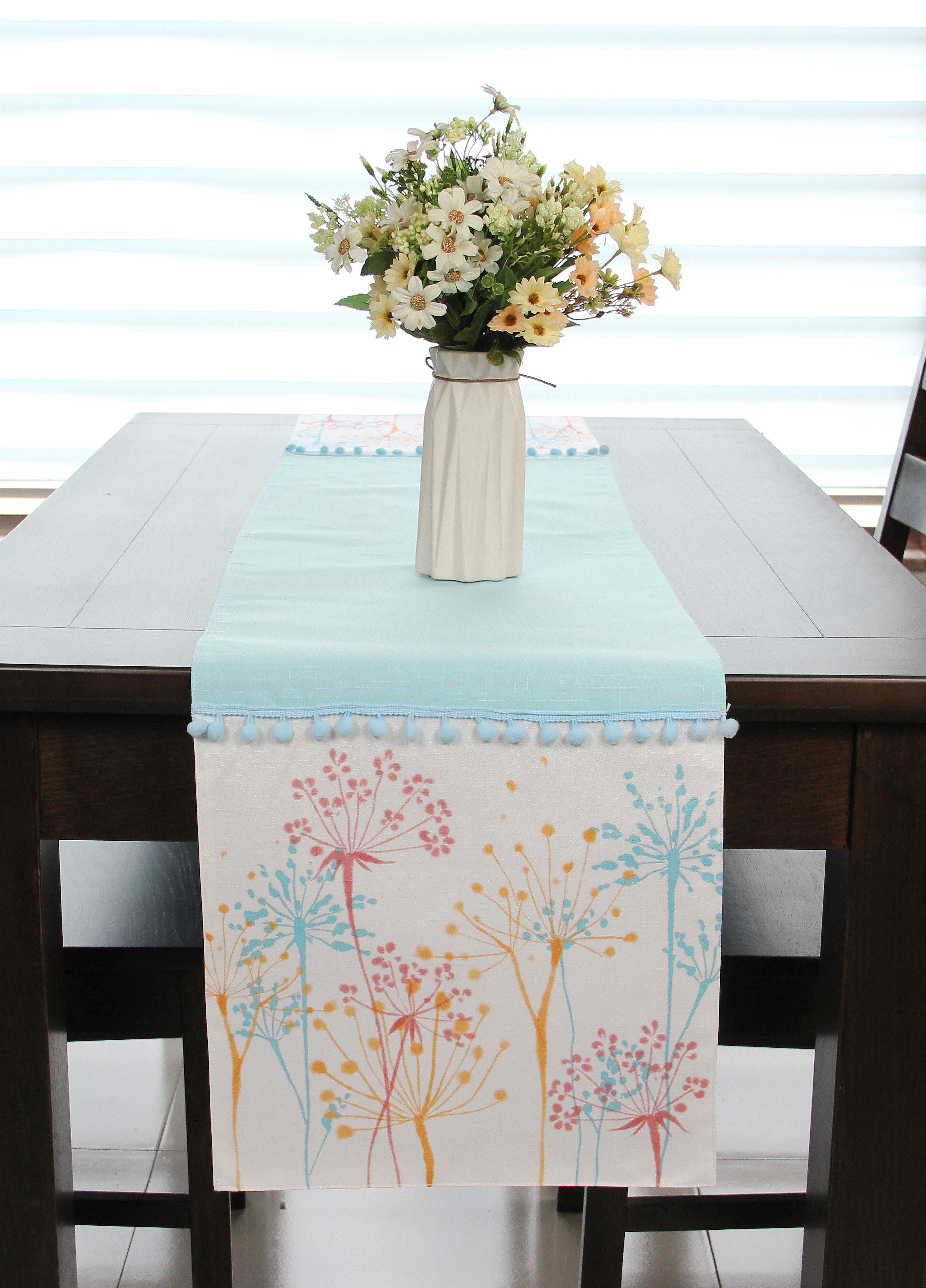 Spring Printed Dandelion Table Runner