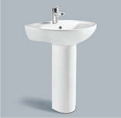 Ceramic pedestal basin